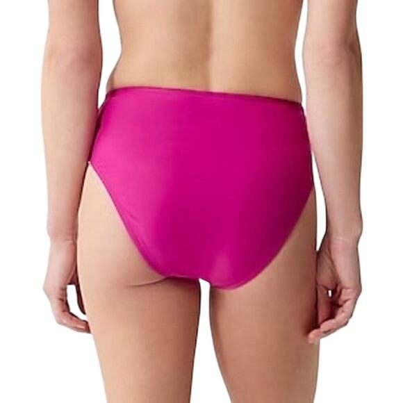 J.Crew Magenta Orchid High-Rise Bikini Bottom XS NWT Full Coverage - Picture 2 of 5